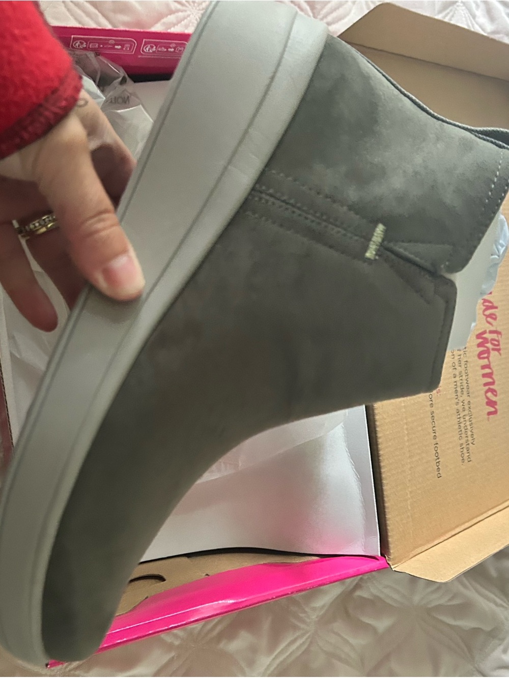 Ryka Slip-On Wedge Sneaker in Olive Taupe with White Sole